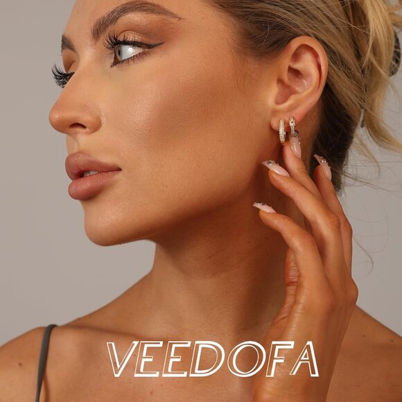 🆕 Women Gold Small Hoop Earrings Trendy Chunky Multiple Piercing Jewelry Gift - Picture 4 of 7